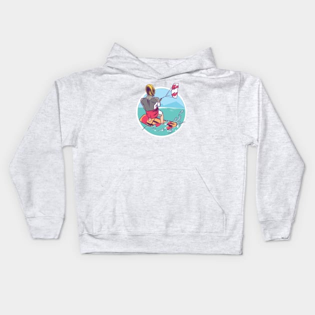 Kitesurfing Design Kids Hoodie by LR_Collections